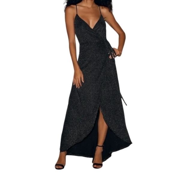 celestial black and silver wrap maxi dress lulus Celestial Black And Silver Wrap Maxi Dress Factory Sale